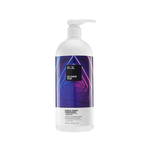 IGK Blonde Pop Purple Toning Conditioner Retail Litre - shelley and co