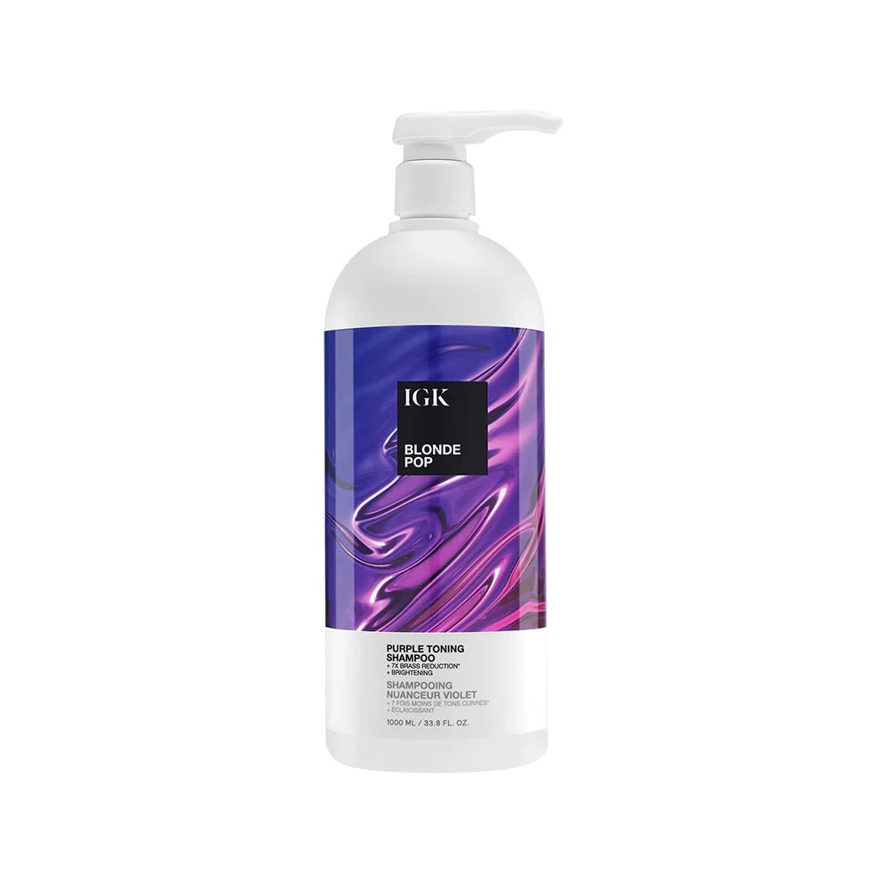 IGK Blonde Pop Purple Toning Shampoo Retail Litre - shelley and co