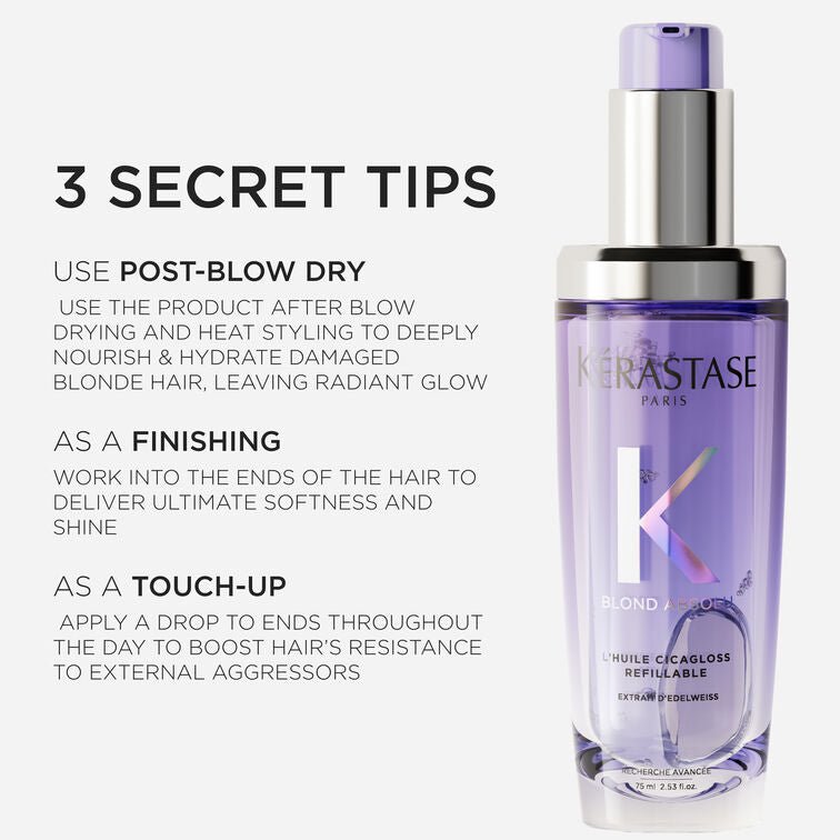 Kérastase Blond Absolu L'Huile Cicagloss Hair Refillable Oil 75ml - shelley and co