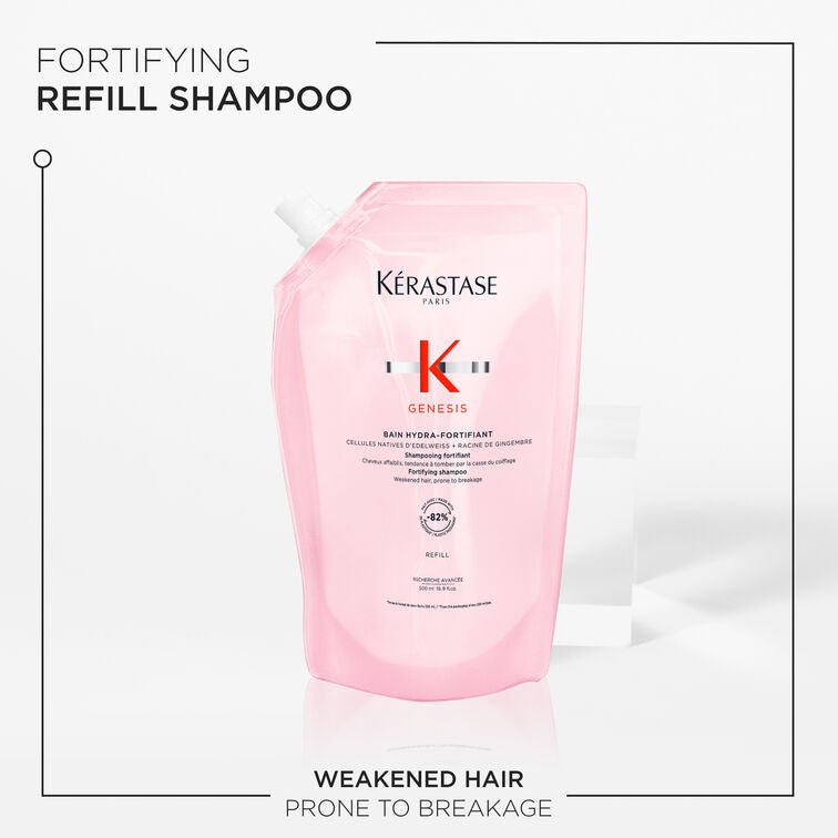 Kérastase Genesis Bain Hydra - Fortifiant 500ml Refill Pouch - shelley and co