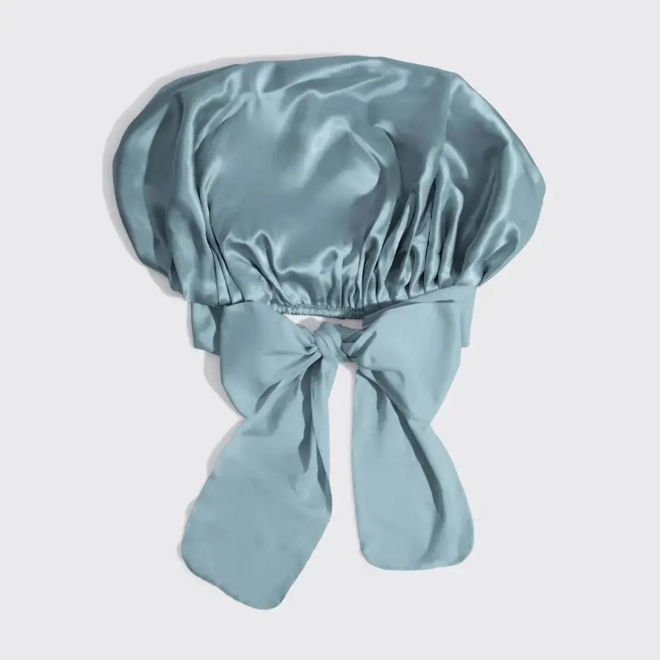 Kitsch Adjustable Oversized Satin Bonnet - Haze Blue - shelley and co