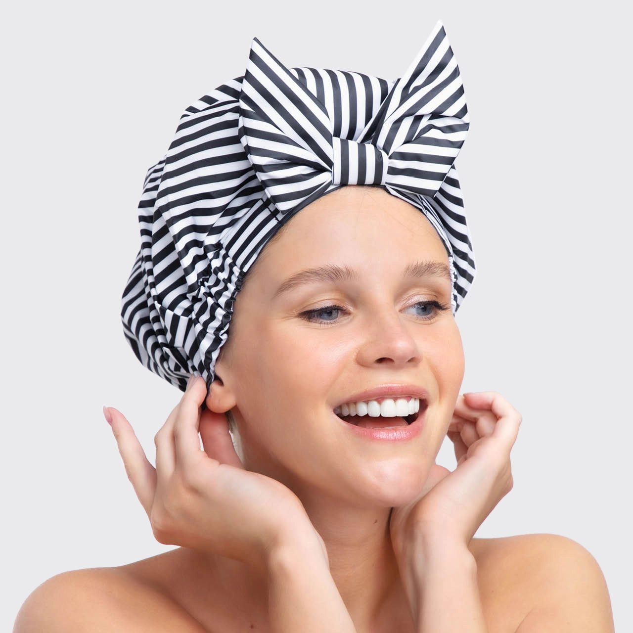 Kitsch Luxury Shower Cap - Stripes - Shelley and Co