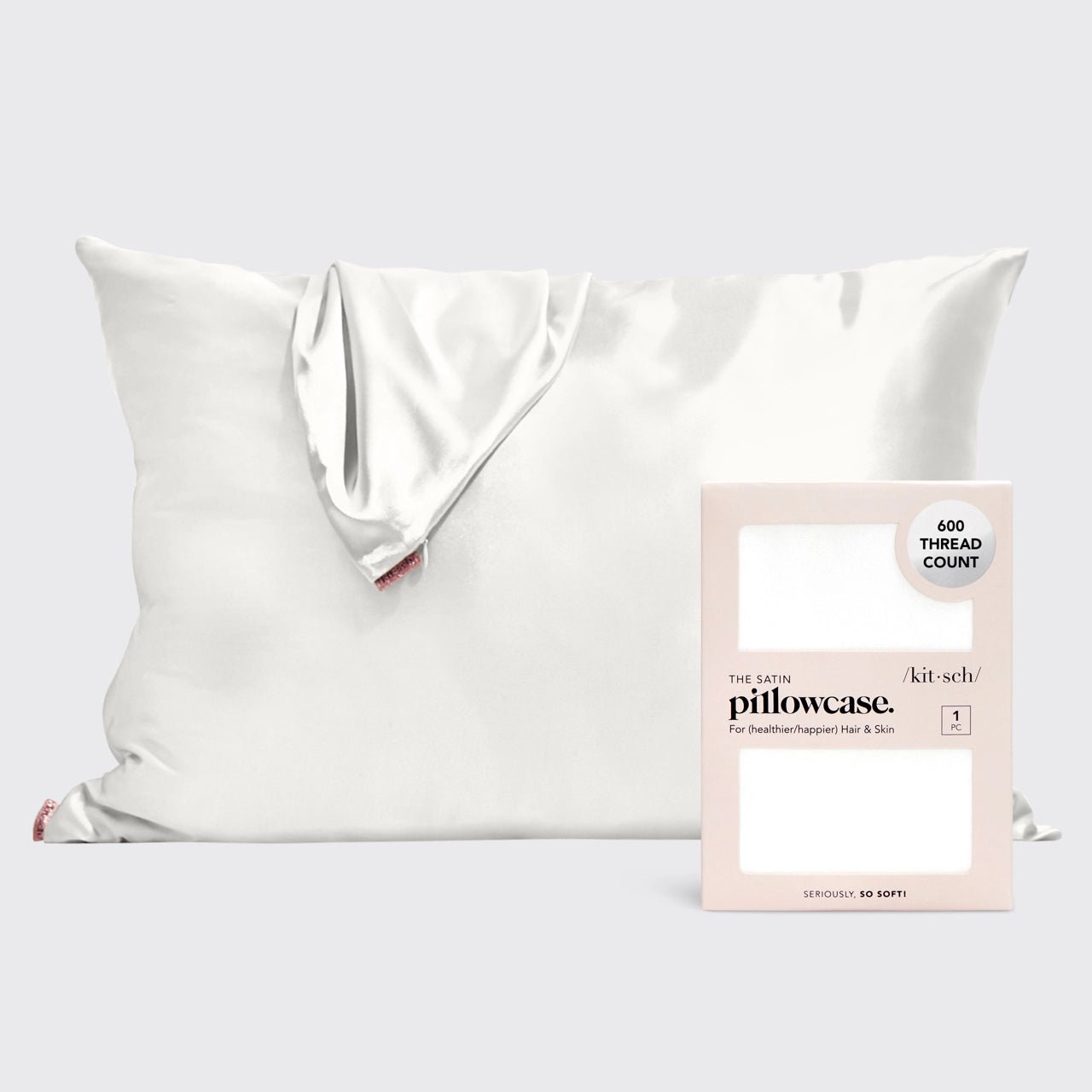 Kitsch Satin Pillowcase - Ivory - shelley and co
