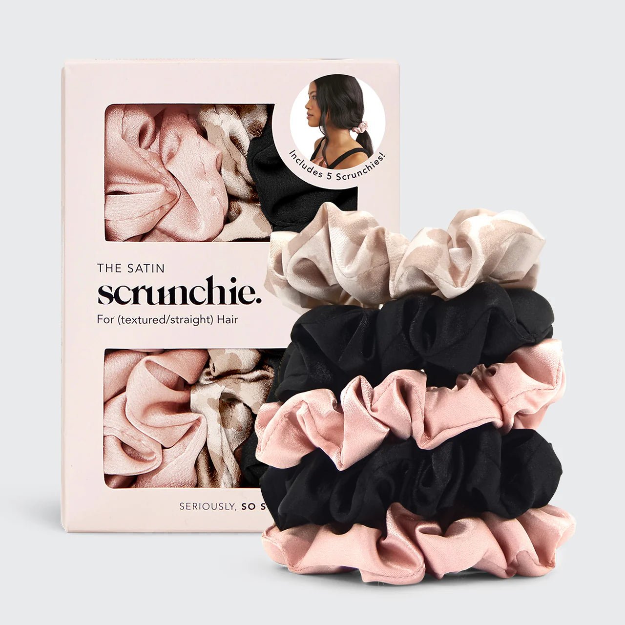 Kitsch Satin Sleep Scrunchies 5pc - Assorted - shelley and co