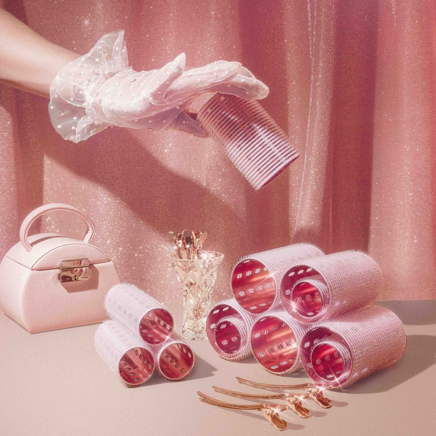 Charlii The Marilyn Set - Xtra Wide Quick Grip Rollers Rose Gold - shelley and co