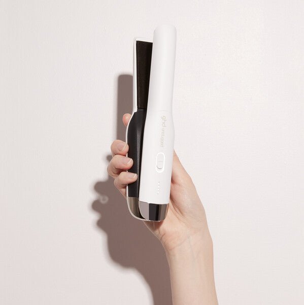 GHD Unplugged Rechargable Straightener - White - shelley and co