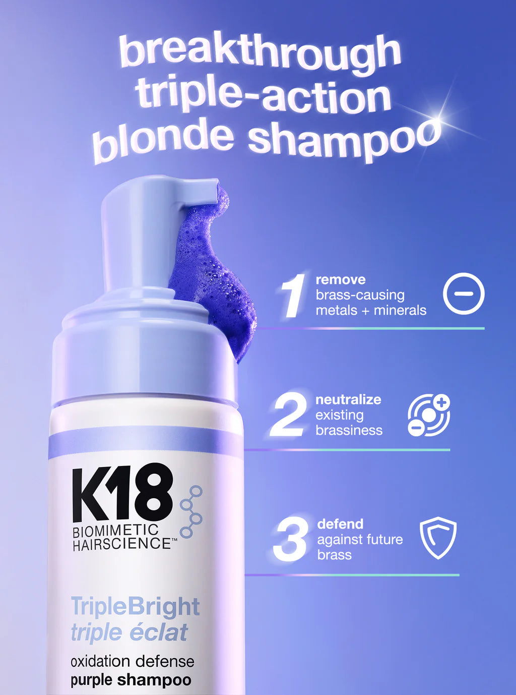K18 TripleBright Oxidation Defense Purple Shampoo 125ml
