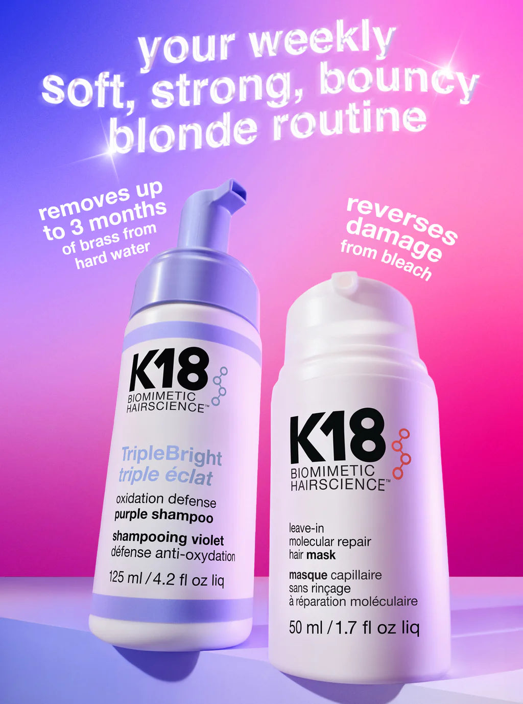 K18 TripleBright Oxidation Defense Purple Shampoo 125ml