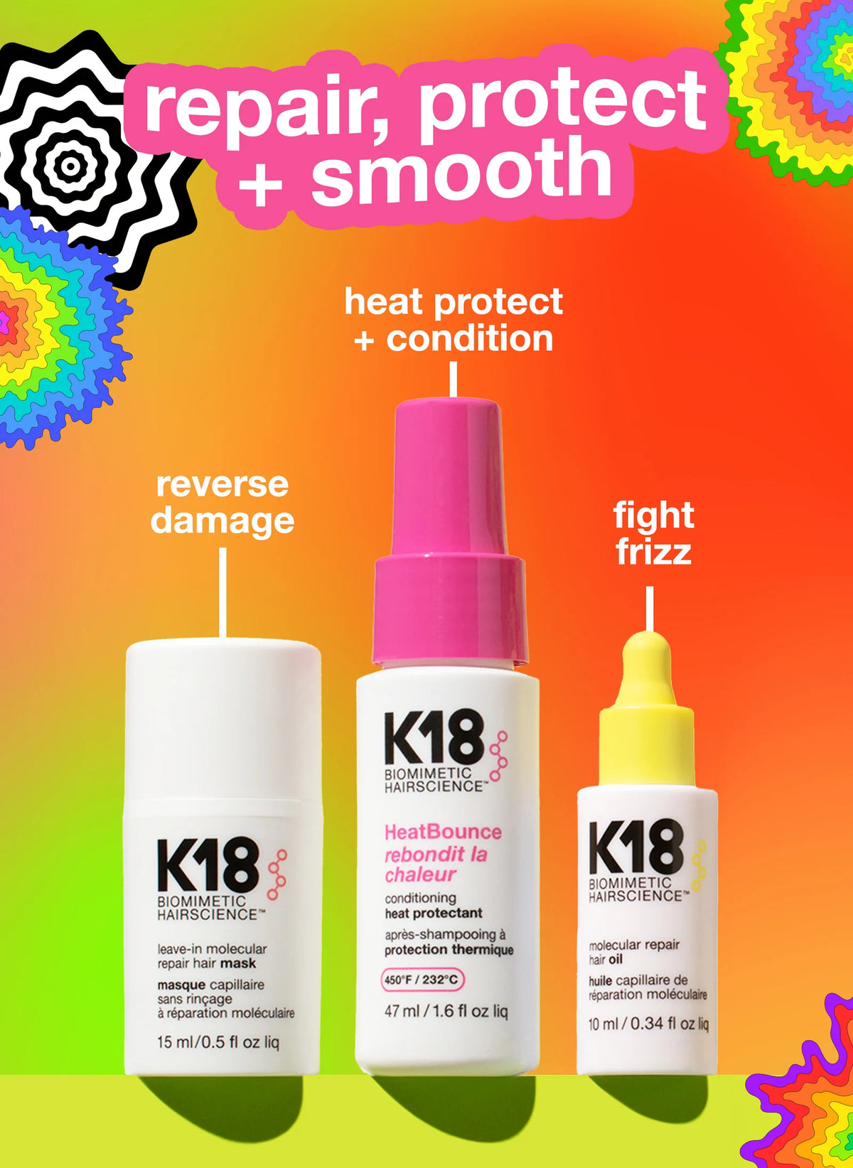 K18 Repair, Protect + Smooth Holiday Trio Kit