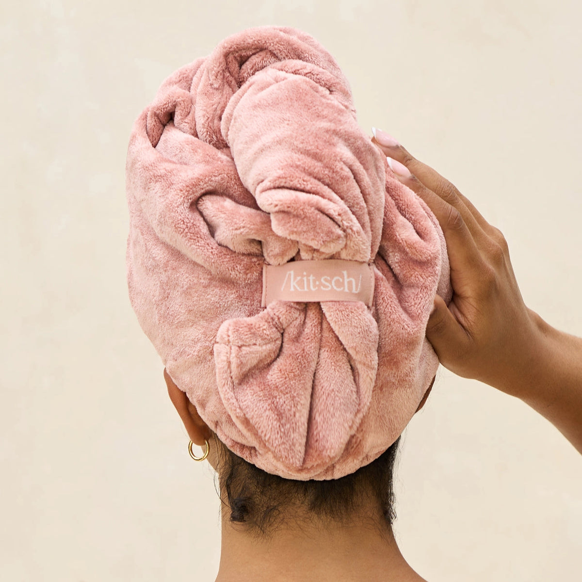 Kitsch Plush Microfiber Hair Towel Turban - Blush