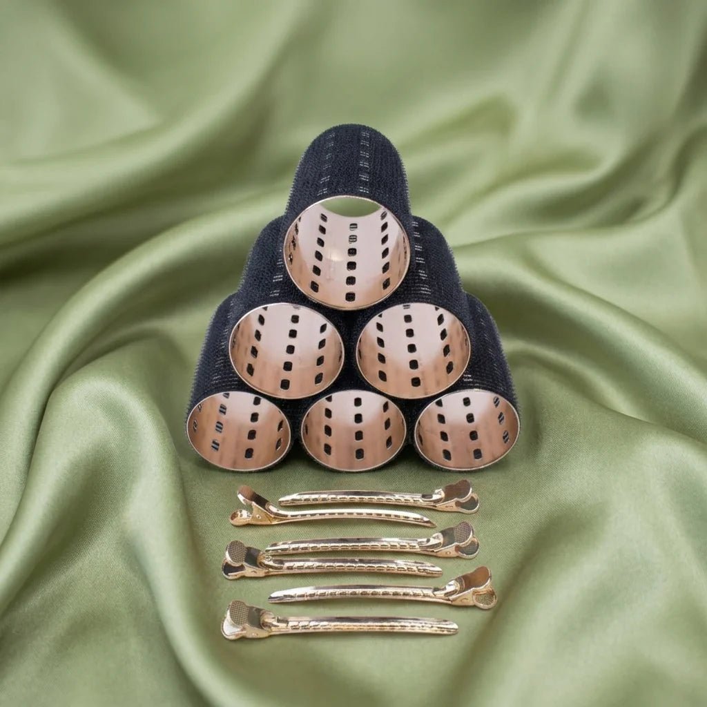 Charlii The Dolly Set - Xtra Wide Quick Grip Rollers Black & Gold - Shelley and Co