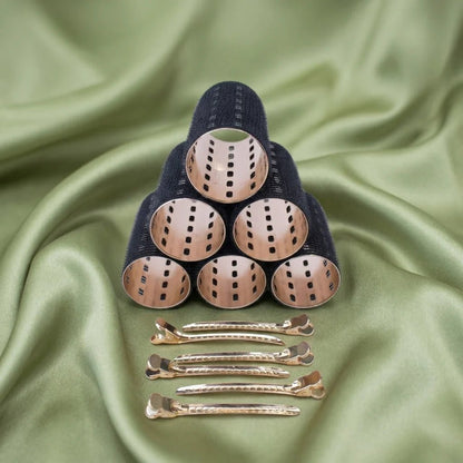Charlii The Dolly Set - Xtra Wide Quick Grip Rollers Black & Gold - Shelley and Co
