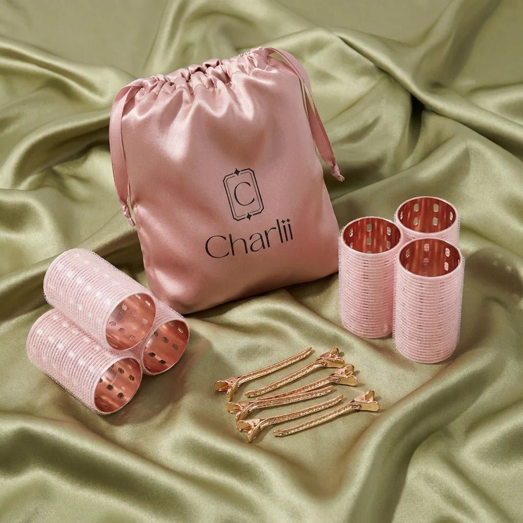 Charlii The Dolly Set - Xtra Wide Quick Grip Rollers Rose Gold - Shelley and Co