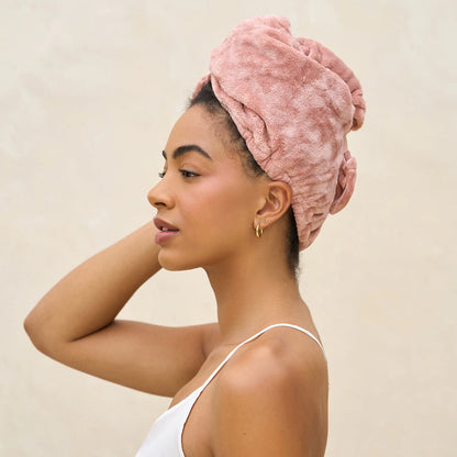Kitsch Plush Microfiber Hair Towel Turban - Blush