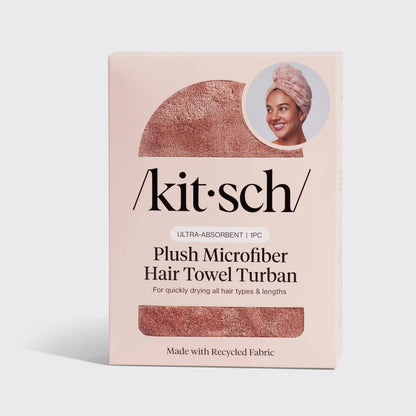 Kitsch Plush Microfiber Hair Towel Turban - Blush