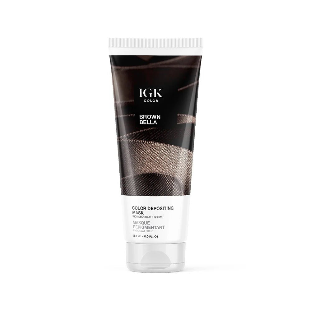 IGK Color Depositing Mask Brown Bella - Rich Chocolate Brown 180ml - shelley and co