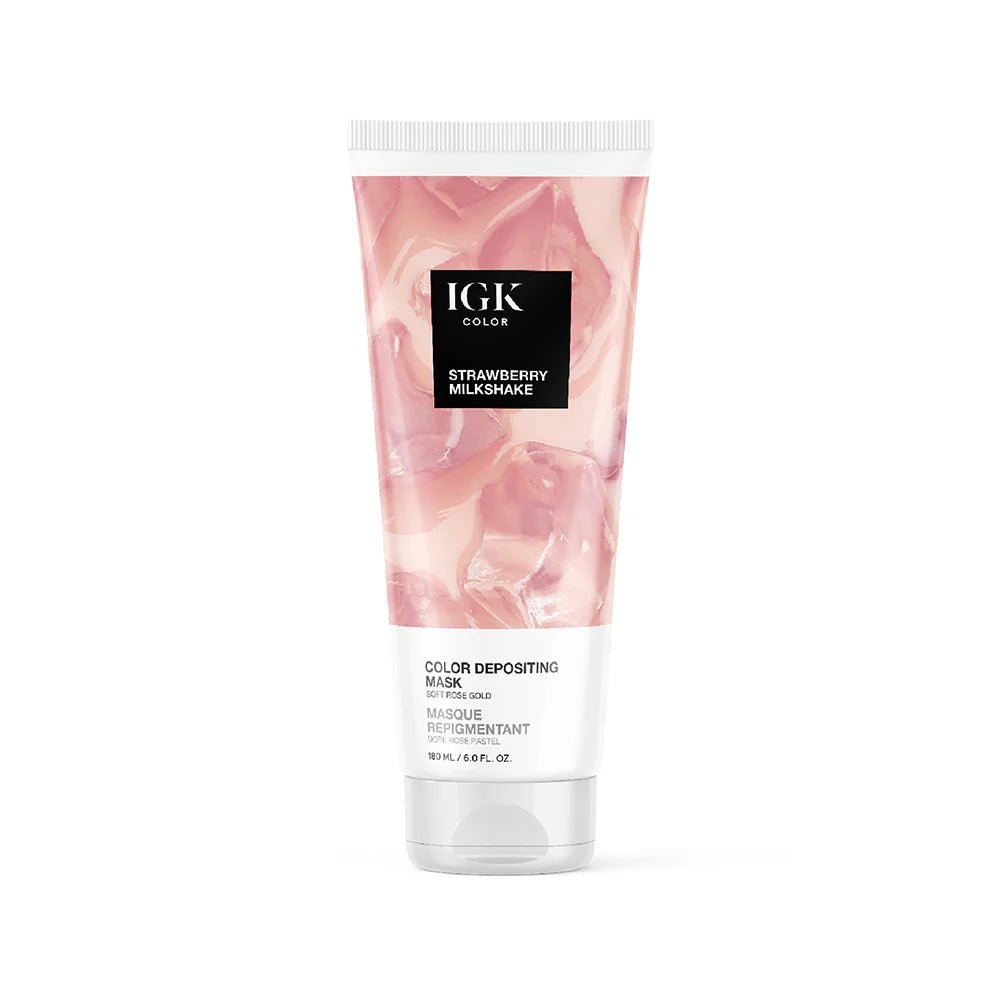 IGK Color Depositing Mask Strawberry Milkshake - Soft Rose 180ml - shelley and co