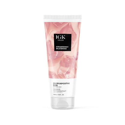 IGK Color Depositing Mask Strawberry Milkshake - Soft Rose 180ml - shelley and co