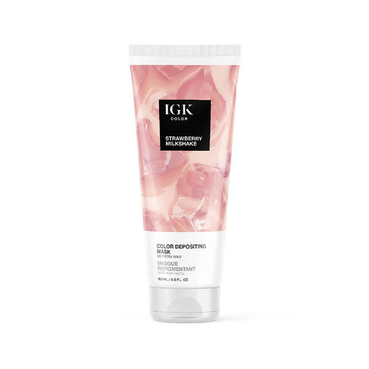 IGK Color Depositing Mask Strawberry Milkshake - Soft Rose 180ml - shelley and co