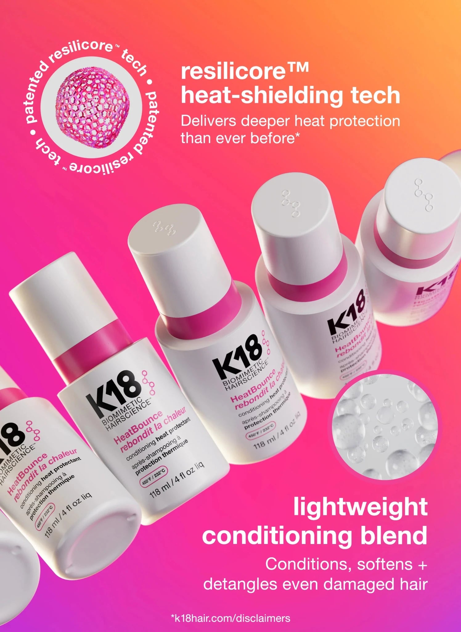 K18 HeatBounce Conditioning Heat Protectant 118ml - Shelley and Co