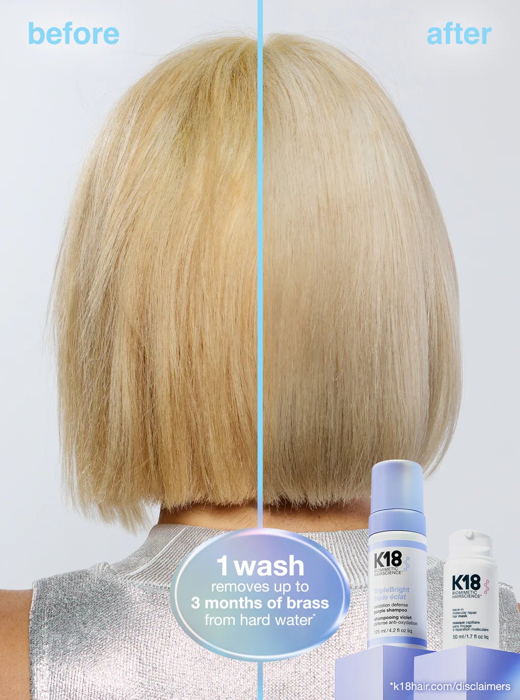 K18 TripleBright Oxidation Defense Purple Shampoo 125ml - Shelley and Co