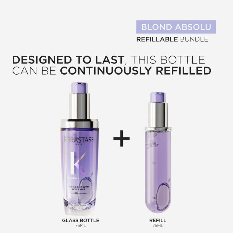 Kérastase Blond Absolu L'Huile Cicagloss Hair Refillable Oil Refill 75ml - shelley and co