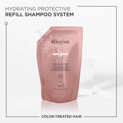 Kérastase Chroma Absolu Bain Chroma Respect 500ml Refill Pouch - shelley and co