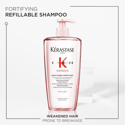 Kérastase Genesis Bain Hydra - Fortifiant Refillable 500ml - shelley and co