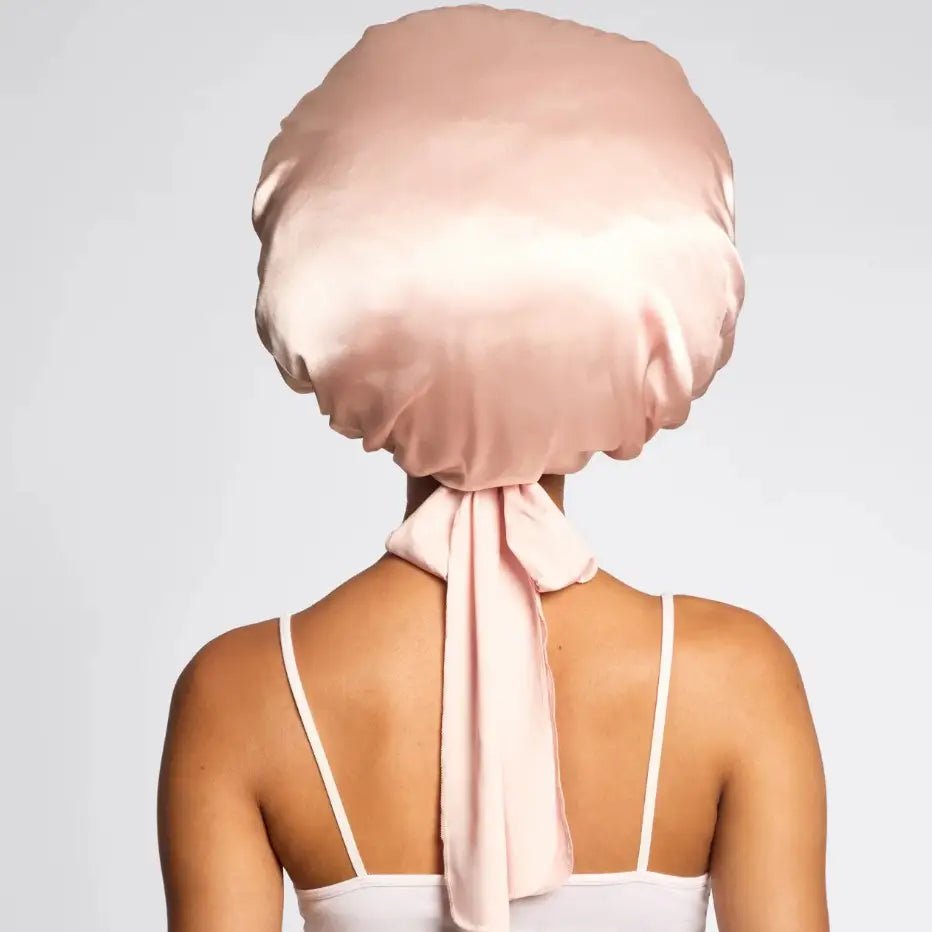 Kitsch Adjustable Oversized Satin Bonnet - Blush - shelley and co