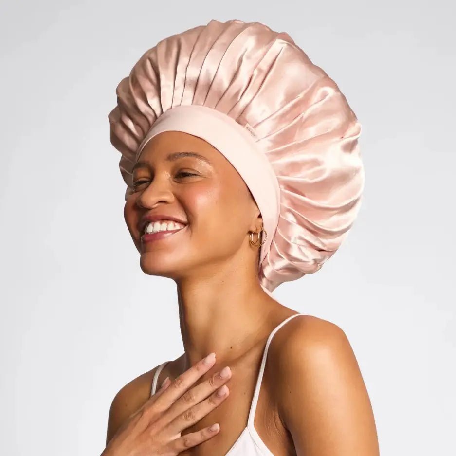 Kitsch Adjustable Oversized Satin Bonnet - Blush - shelley and co