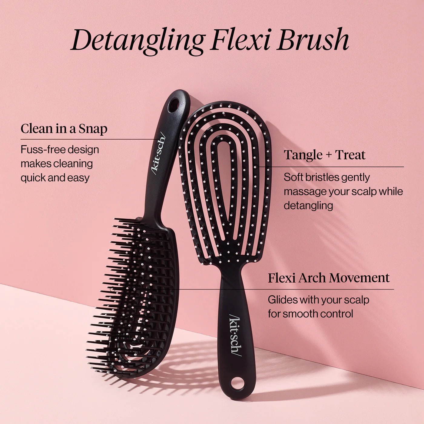 Kitsch Detangling Flexi Brush - Black - Shelley and Co