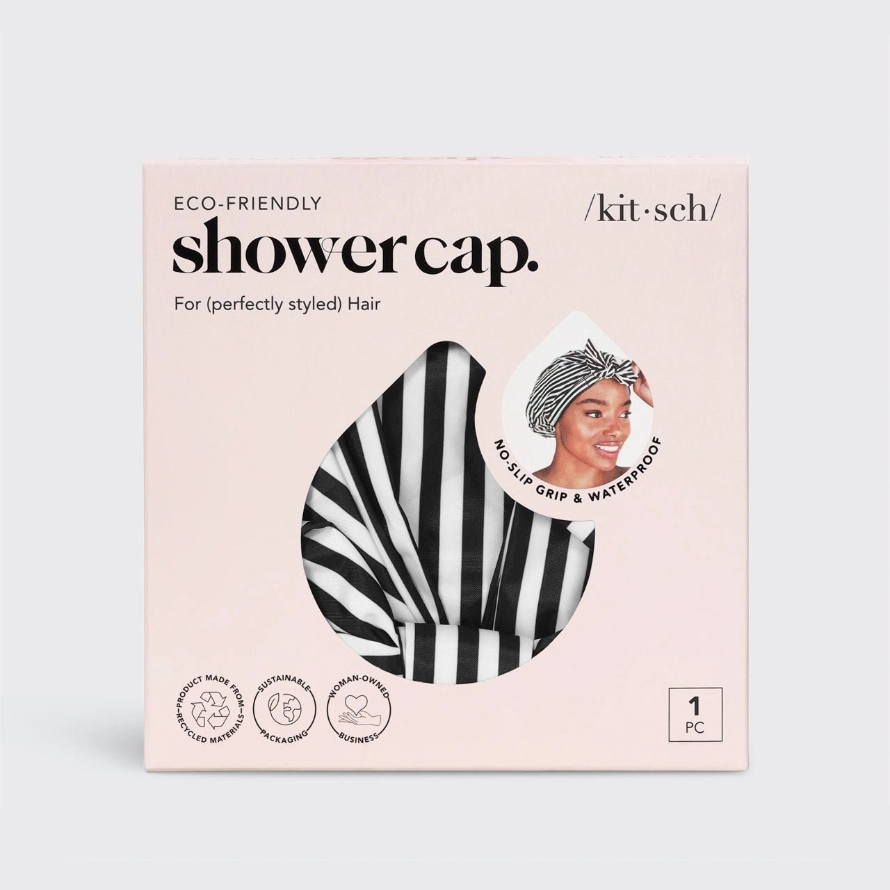 Kitsch Luxury Shower Cap - Stripes - Shelley and Co