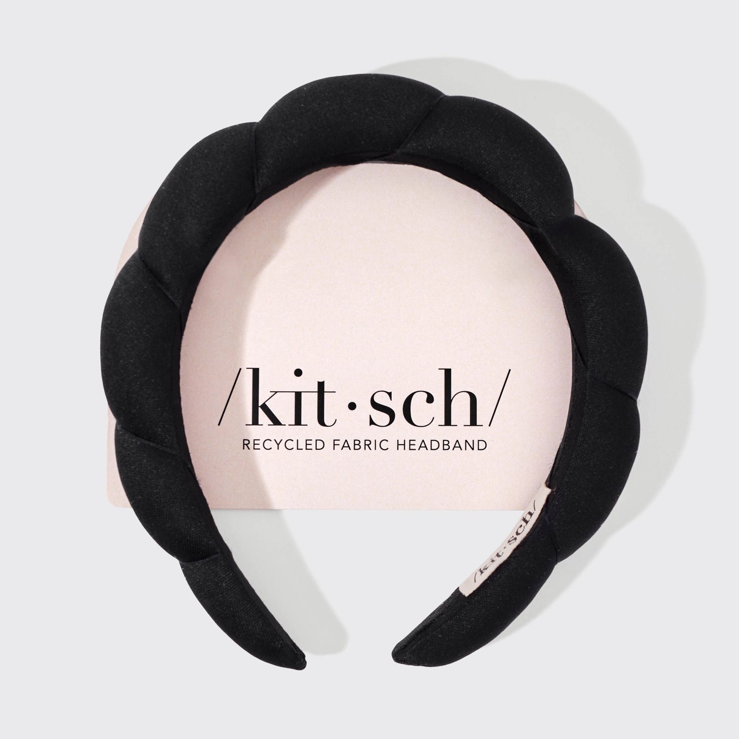 Kitsch Recycled Fabric Puffy Headband 1pc - Black - shelley and co