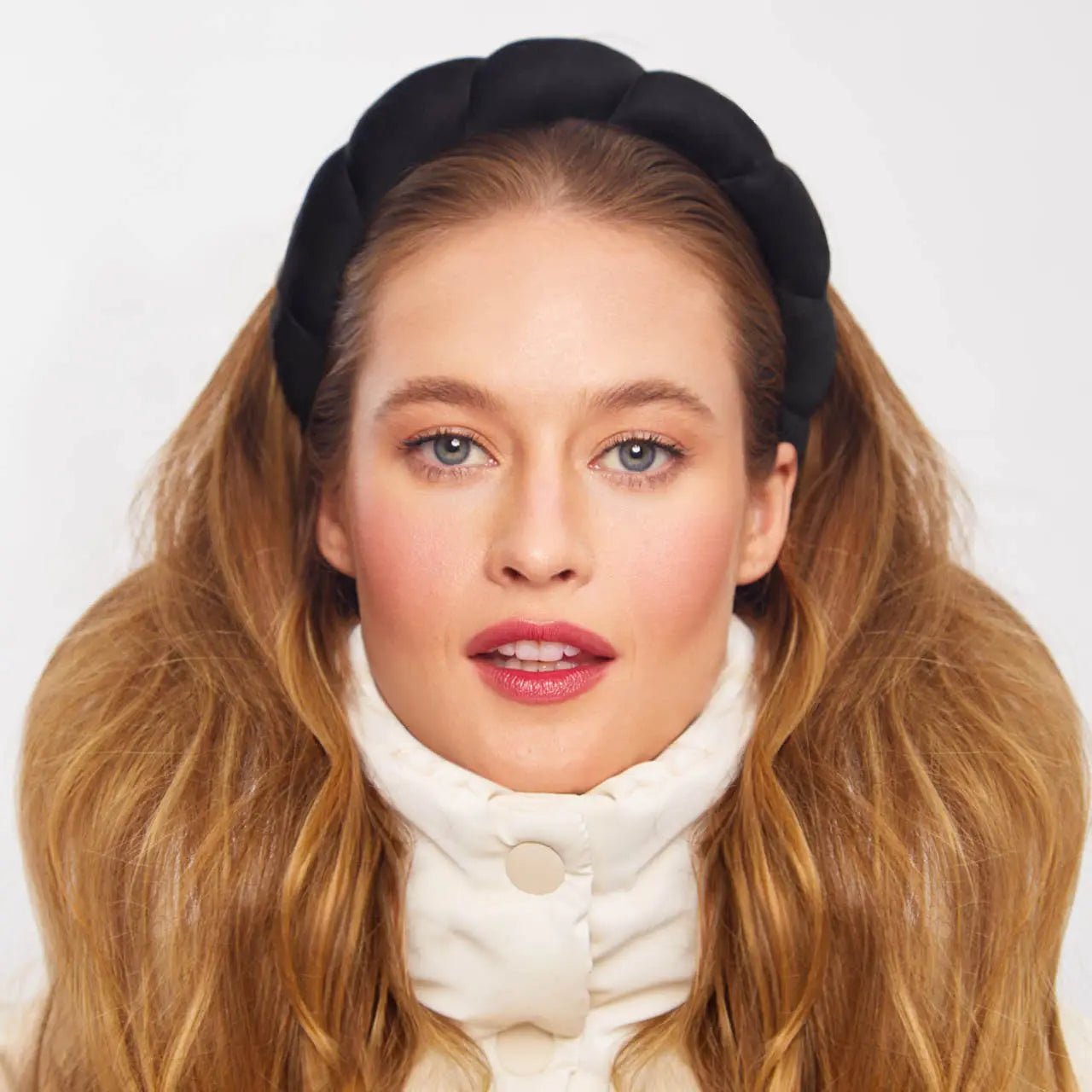 Kitsch Recycled Fabric Puffy Headband 1pc - Black - shelley and co