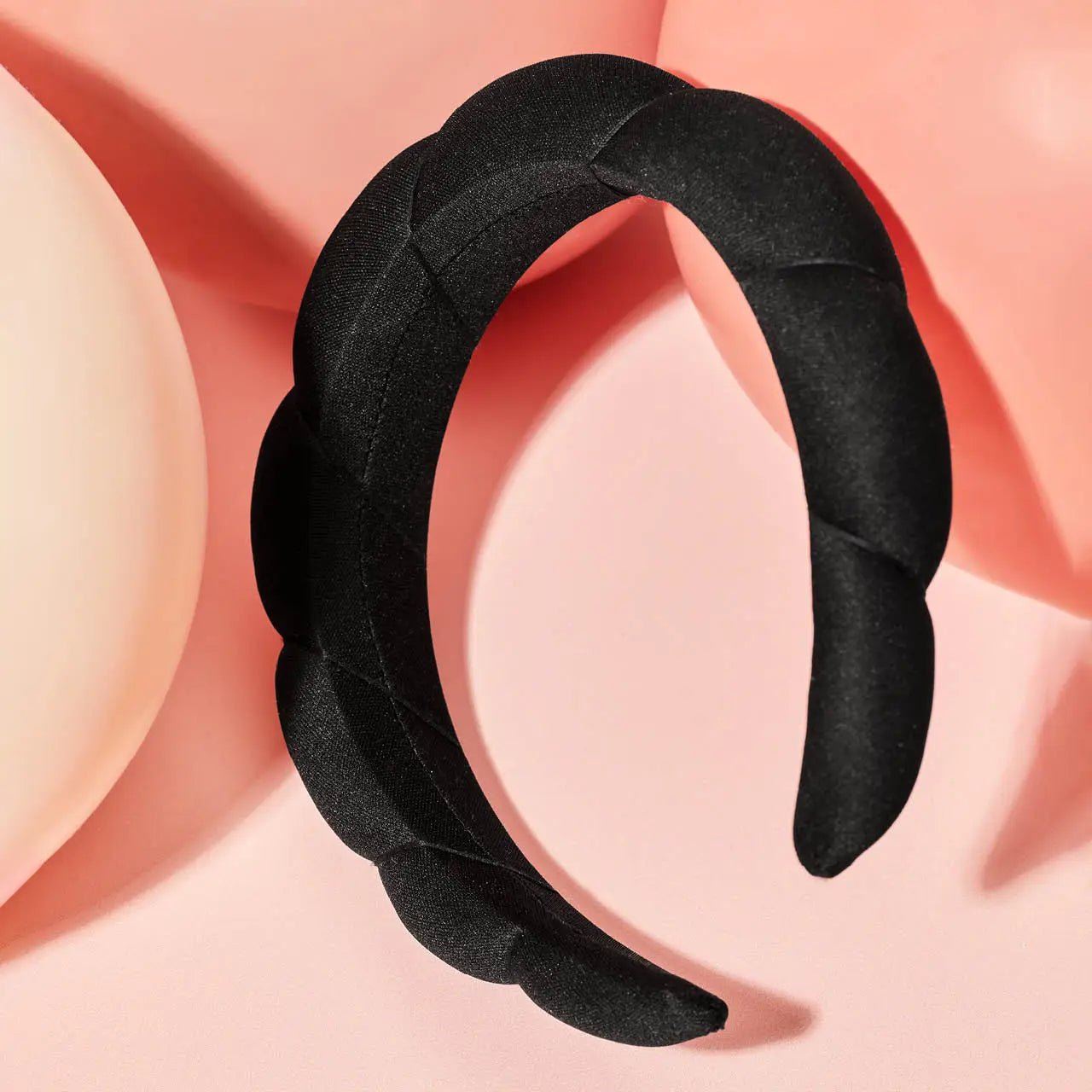 Kitsch Recycled Fabric Puffy Headband 1pc - Black - shelley and co