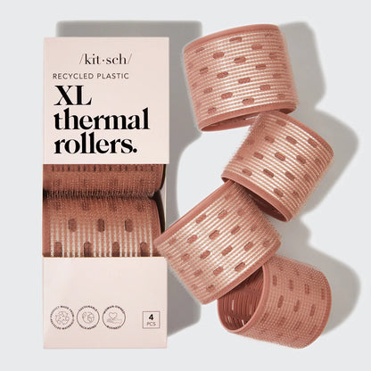 Kitsch Recycled Plastic XL Thermal Rollers 4pc Set - Terracotta - Shelley and Co