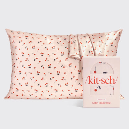 Kitsch Satin Pillowcase - Cherry Print - shelley and co