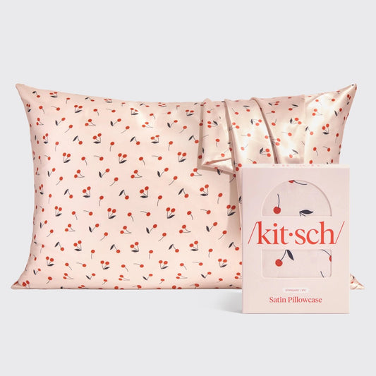 Kitsch Satin Pillowcase - Cherry Print - shelley and co