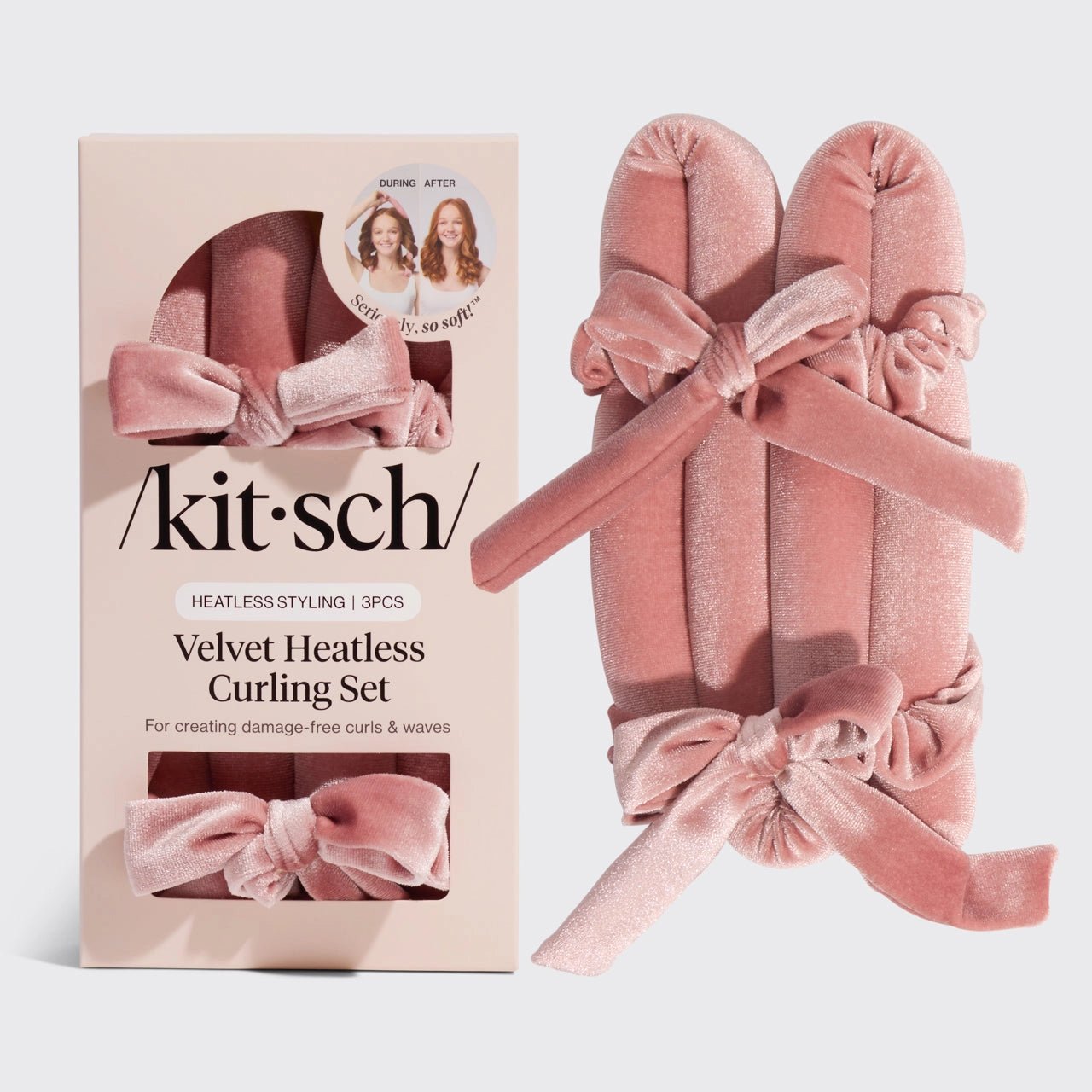 Kitsch Velvet Heatless Curling Set - Terracotta - Shelley and Co