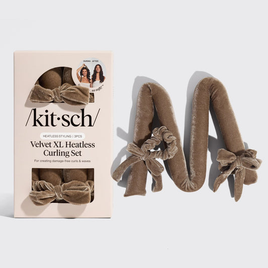 Kitsch Velvet XL Heatless Curling Set - Eucalyptus - Shelley and Co