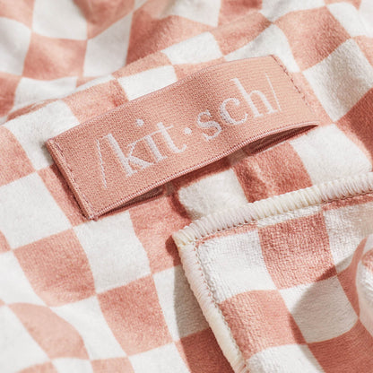 Kitsch XL Microfiber Hair Towel Wrap - Terracotta Checker - Shelley and Co
