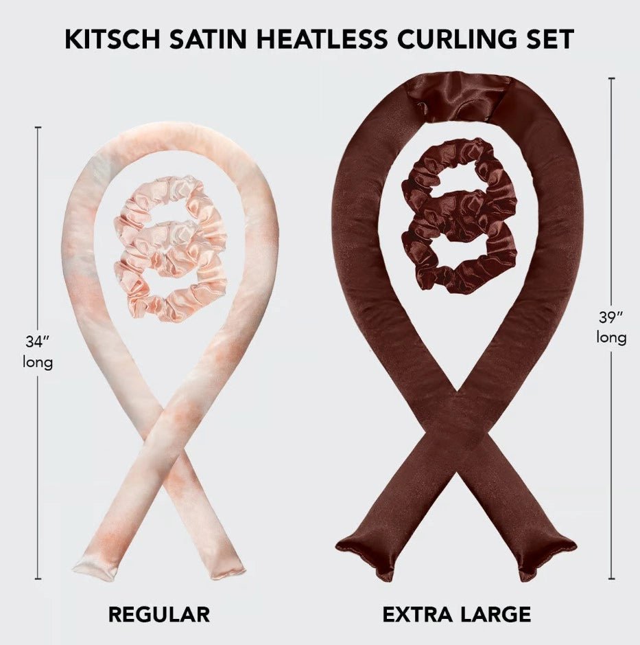 Kitsch XL Satin Heatless Curling Set - Chocolate - Shelley and Co