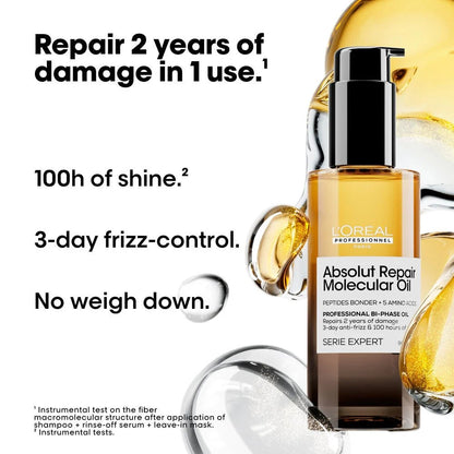 L'Oréal Professionnel Absolut Repair Molecular Oil 90ml - Shelley and Co
