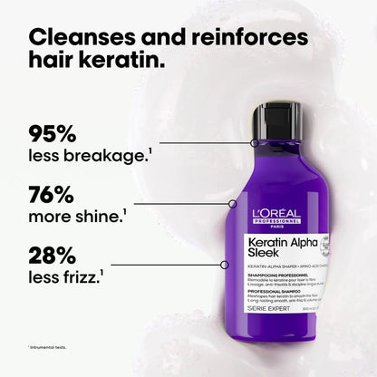 L'Oréal Professionnel Keratin Alpha Sleek Shampoo 300ml - Shelley and Co