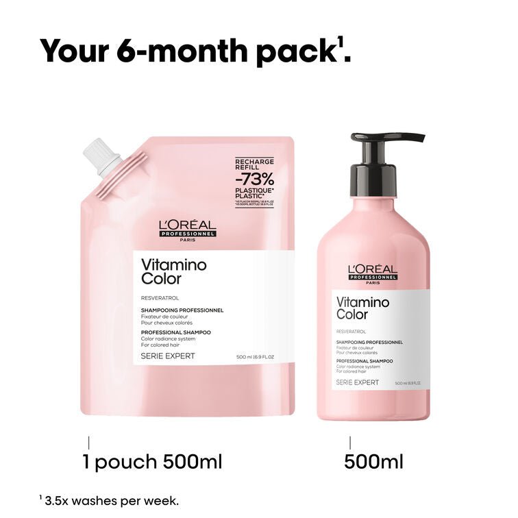 L'Oréal Professionnel Vitamino Color Shampoo Refill Pouch 500ml - Shelley and Co