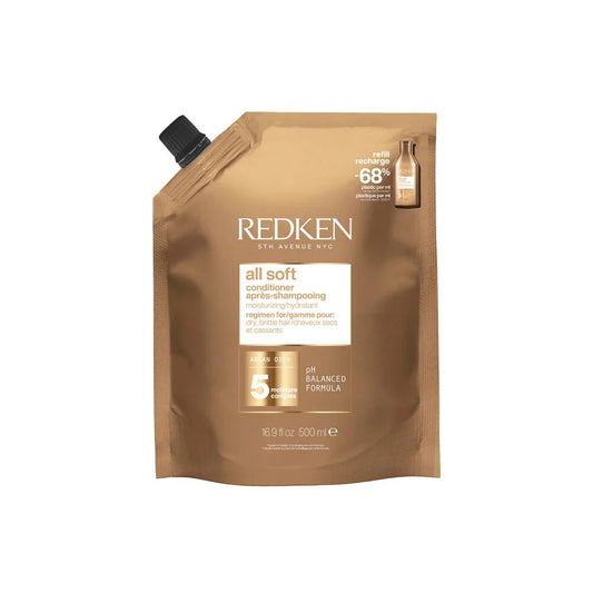 Redken All Soft Conditioner with Argan Oil Refill Pouch 500ml - Shelley and Co