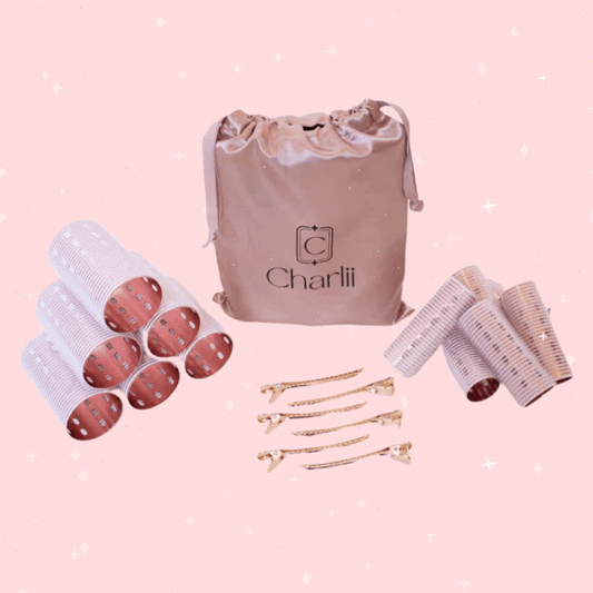 Charlii The Marilyn Set - Xtra Wide Quick Grip Rollers Rose Gold - shelley and co