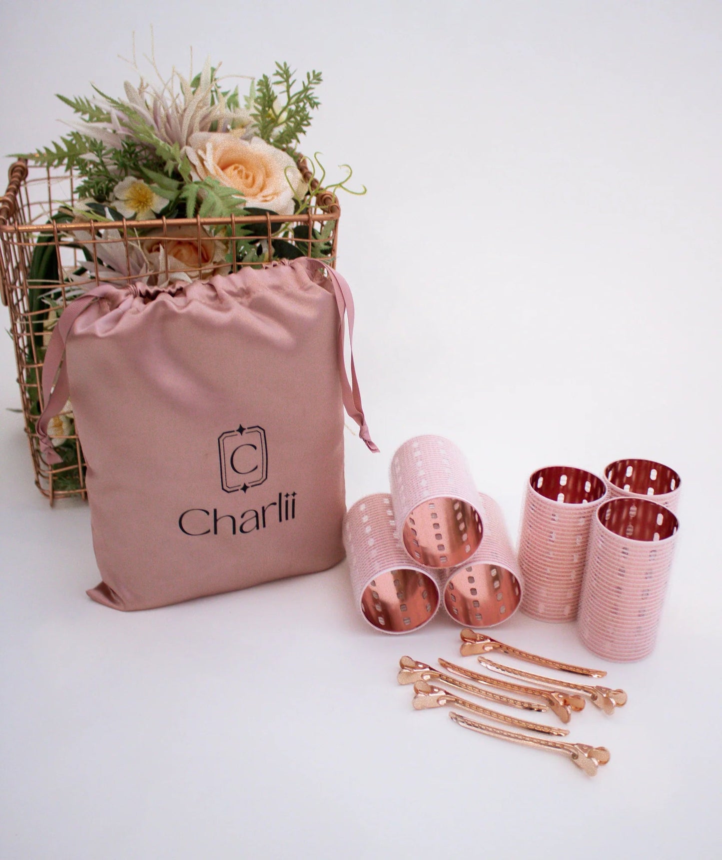 Charlii The Volume Set - Xtra Wide Quick Grip Rollers Rose Gold - shelley and co