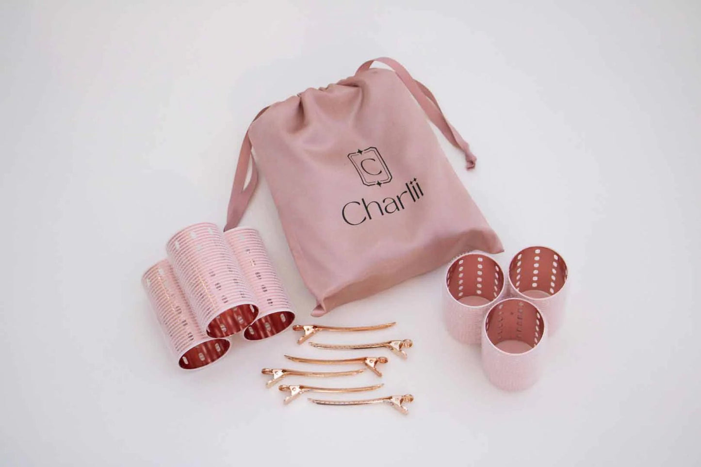 Charlii The Volume Set - Xtra Wide Quick Grip Rollers Rose Gold - shelley and co