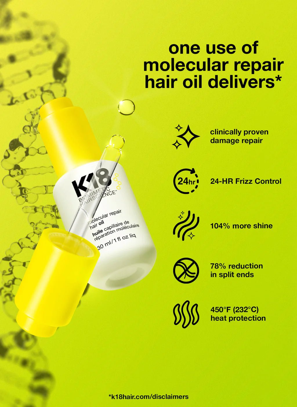 K18 molecular repair hair oil- 30ml - shelley and co